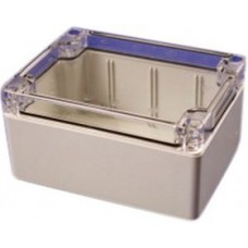 1554F2GYCL, Watertight Enclosure Clear Lid, Polycarbonate, 90x120x60.5mm, Clear / Light Grey