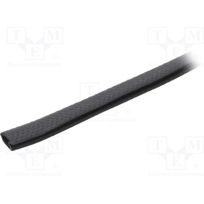 UT-4.3.01, Hole and edge shield; PVC; L: 10m; black; H: 9.5mm; W: 6.5mm