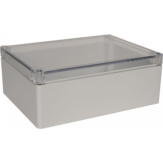 PNR-2608-C, Clear/Light Gray Polycarbonate Wall Mount NEMA 4X Enclosure - External 7.87 x 5.91 x 2.95 Inches - Internal 7.6 x 5.63 x 2.72 In