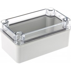 PC C 65 T ENCLOSURE, Piccolo Series Grey Polycarbonate Enclosure, IP66, IP67, Transparent Lid, 140 x 80 x 65mm