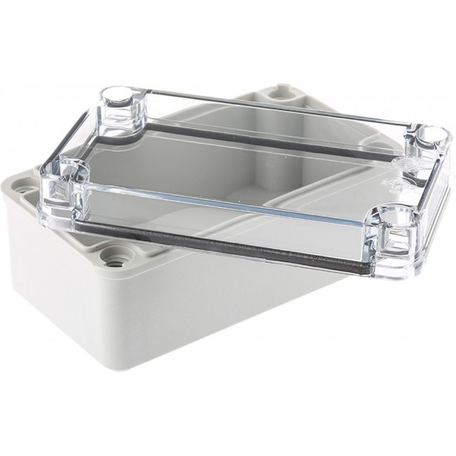 PC C 65 T ENCLOSURE, Piccolo Series Grey Polycarbonate Enclosure, IP66, IP67, Transparent Lid, 140 x 80 x 65mm