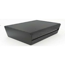 Black Extruded Aluminium Heat Sink Case, IP40, Black Lid, 400 x 200 x 130mm