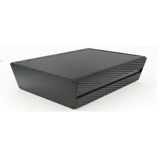 Black Extruded Aluminium Heat Sink Case, IP40, Black Lid, 400 x 200 x 130mm