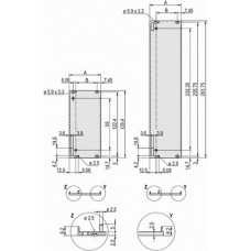 30848473, 30848 Series Aluminium Front Panel, 261.8 x 50.5mm