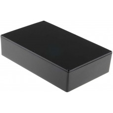 Black Die Cast Aluminium Enclosure, Black Lid, 275 x 175 x 65.5mm