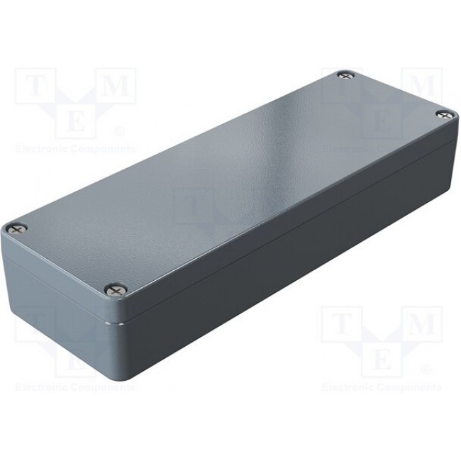 01061903, Aluminium Standard Series Grey Die Cast Aluminium Enclosure, IP66, IK09, Grey Lid, 64 x 185 x 34mm