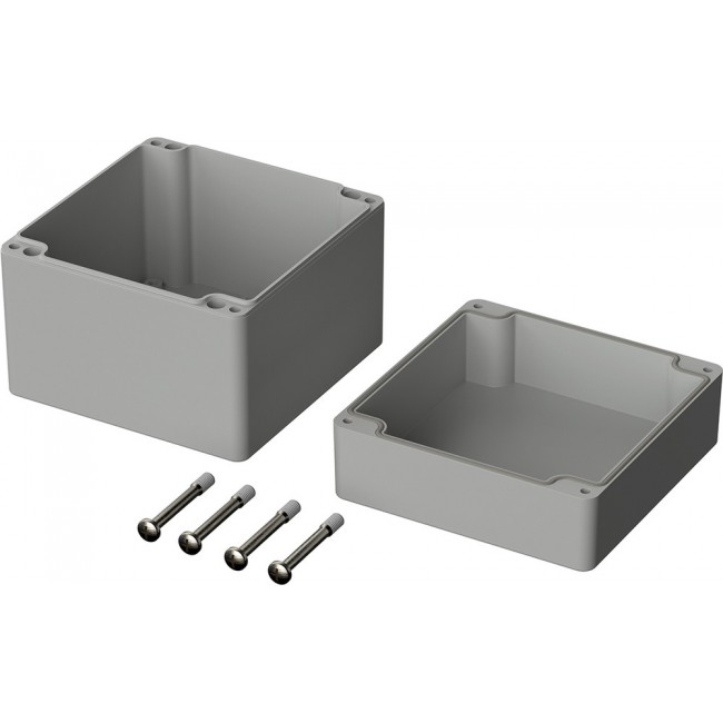 3228000 T 228, Euromas Series Grey ABS Enclosure, IP66, Flanged, Grey Lid, 122 x 120 x 105mm