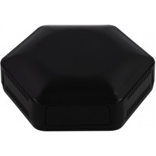 CBHEX1-33-BK, HexBox IoT Enclosure with 3 Solid and 3 Vented Panels 130x146x45mm Black ABS IP30 / IP40