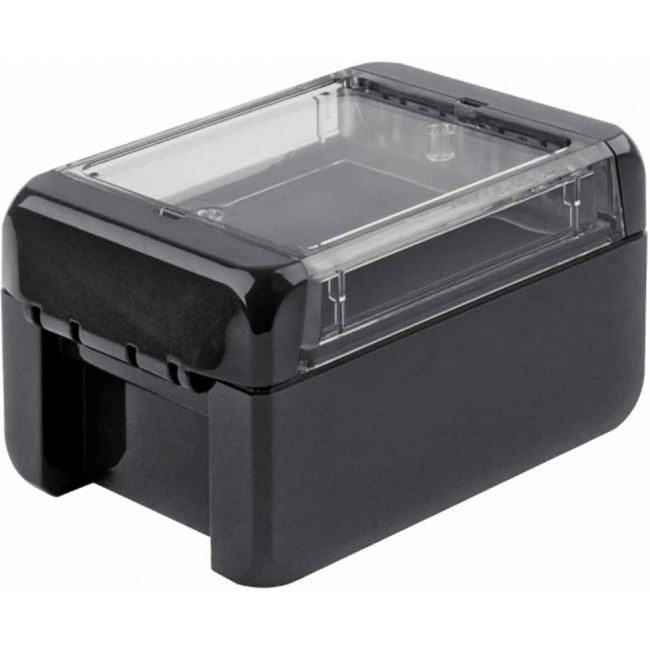 96022124 B 100806 PC-V0-G-7024, Bocube Series Graphite Grey Polycarbonate V0 Enclosure, IP66, IP68, IK07, Transparent Lid, 113 x 80 x 60mm