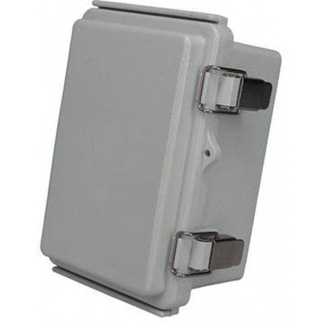 PTQ-11038, Enclosures, Boxes, & Cases PC+10% Fiberglass Box with Stainless Steel Latch (3.9 X 5.9 X 3.4 In)