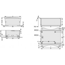 Die-cast aluminum shell housing, (L x W x H) 86 x 84 x 33.5 mm, black, 10132693