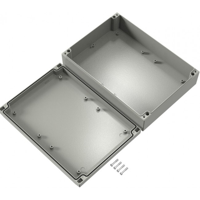 Aluminum enclosure, (L x W x H) 280 x 200 x 72 mm, gray (RAL 7038), IP66, 042028070