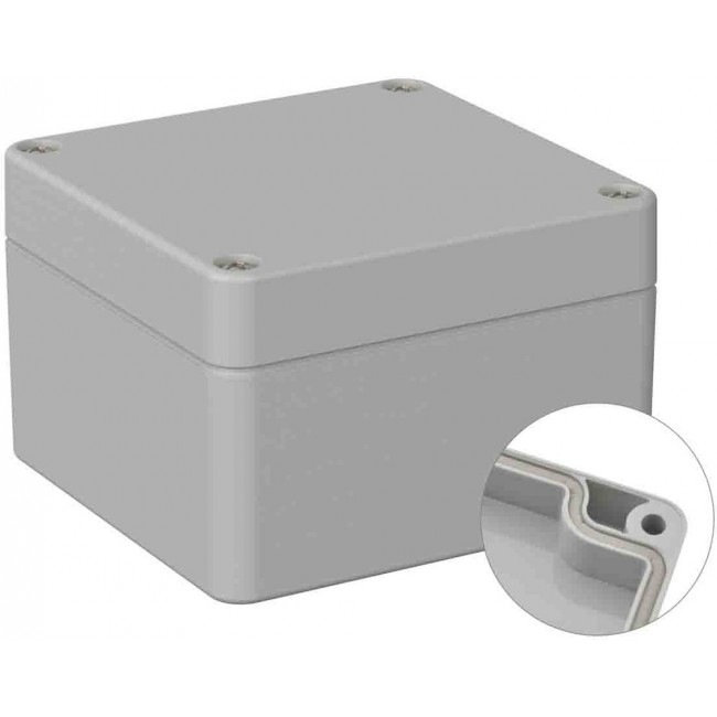 Grey Polycarbonate General Purpose Enclosure, IP66, IK07, Grey Lid, 120 x 122 x 85mm