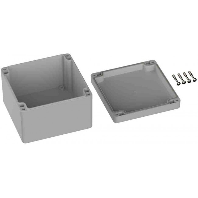 Grey Polycarbonate General Purpose Enclosure, IP66, IK07, Grey Lid, 120 x 122 x 85mm