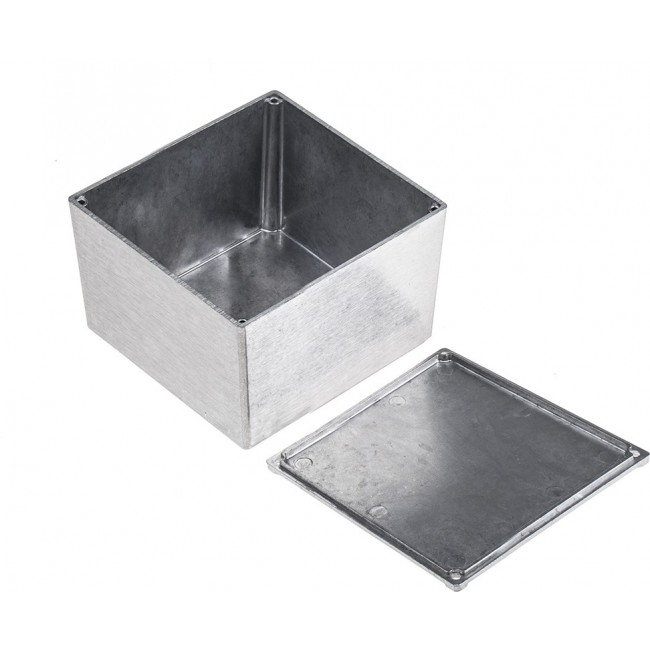 Silver Die Cast Aluminium Enclosure, IP54, Silver Lid, 50 x 50 x 31mm