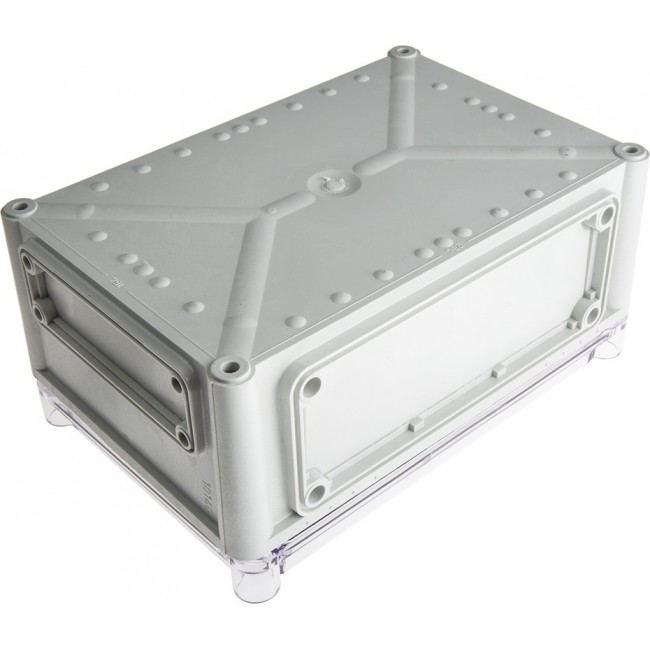 EKJB 130 T ENCLOSURE, EK Series Grey Polycarbonate Enclosure, IP66, IP67, Flanged, Transparent Lid, 280 x 190 x 130mm