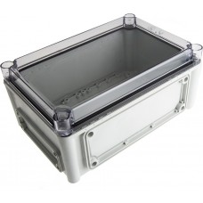 EKJB 130 T ENCLOSURE, EK Series Grey Polycarbonate Enclosure, IP66, IP67, Flanged, Transparent Lid, 280 x 190 x 130mm