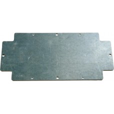 10011118, Galvanised Steel Mounting Plate, 2mm H, 341mm W, 340mm L for Use with Polyester Standard Enclosures 02.363609