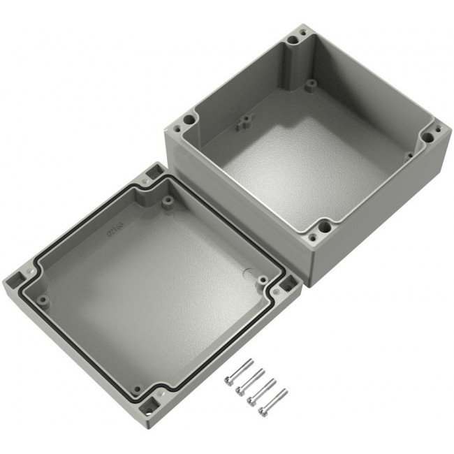 041414070, Aluform Series Grey Die Cast Aluminium Enclosure, IP66, IK09, Grey Lid, 140 x 140 x 71mm