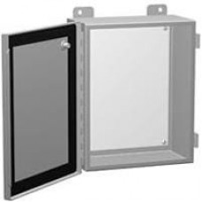 1414PHM6, Electrical Enclosures NEMA 12 Mild Steel Continuous Hinge Door w/ Clamps 112 x 12 x 6"