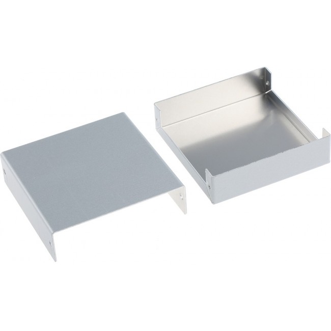 MB9-3-9, MB Series Silver Aluminium Enclosure, Silver Lid, 90 x 90 x 25mm