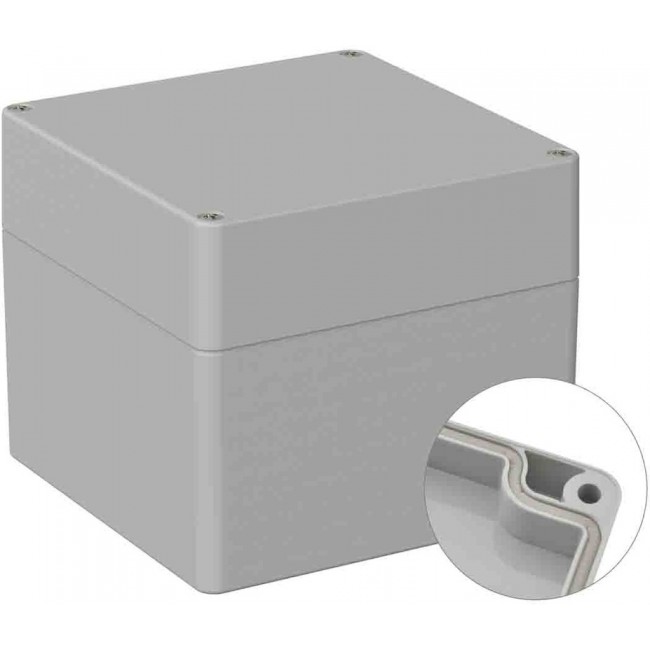 Grey Polycarbonate General Purpose Enclosure, IP66, IK07, Grey Lid, 120 x 122 x 105mm