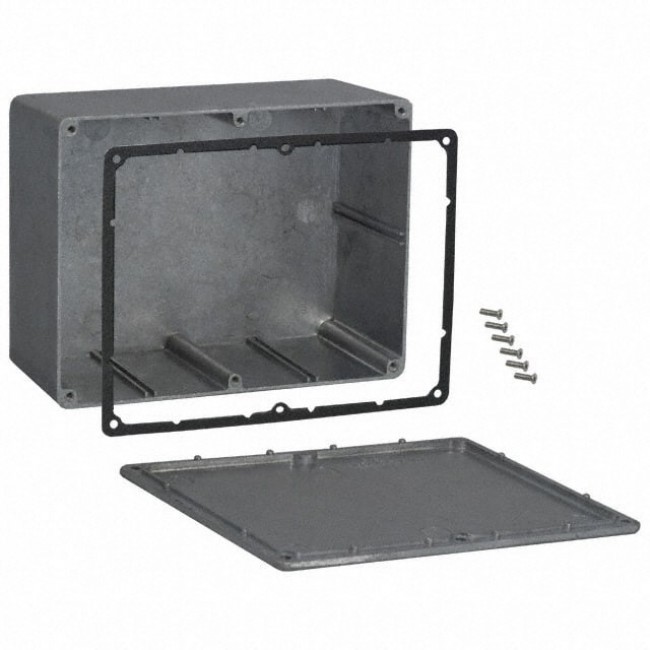 CN-5708, Natural Die Cast Aluminum Enclosure - External 6.51 x 5.01 x 3.05 Inches - Internal 6.08 x 4.58 x 2.91 Inches