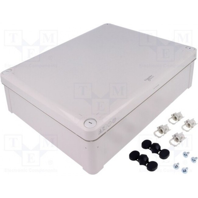 ABS enclosure, (L x W x H) 291 x 241 x 88 mm, light gray (RAL 7035), IP66, NSYTBS29248