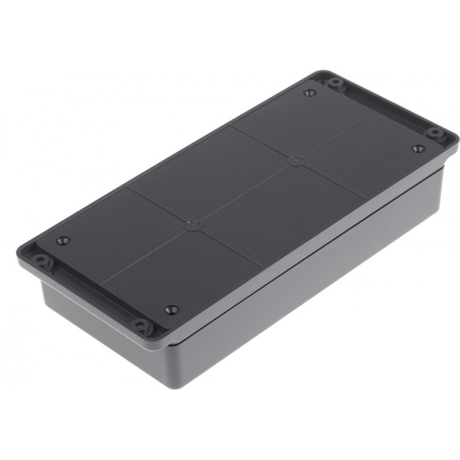 Grey ABS Enclosure, Flanged, Grey Lid, 190 x 86 x 35mm