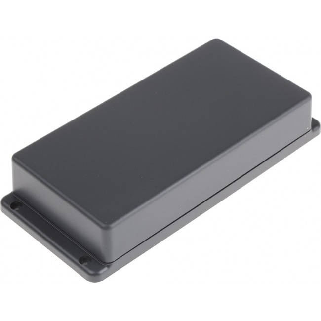 Grey ABS Enclosure, Flanged, Grey Lid, 190 x 86 x 35mm