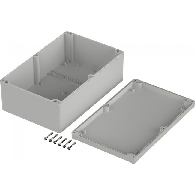 63240000 ET 240, Euromas II Series Light Grey ABS Enclosure, IP65, Light Grey Lid, 250 x 160 x 92mm