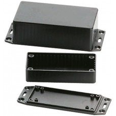 1591ASFLBK, 1591 Series Black ABS Enclosure, IP54, Flanged, Black Lid, 100 x 50 x 21mm