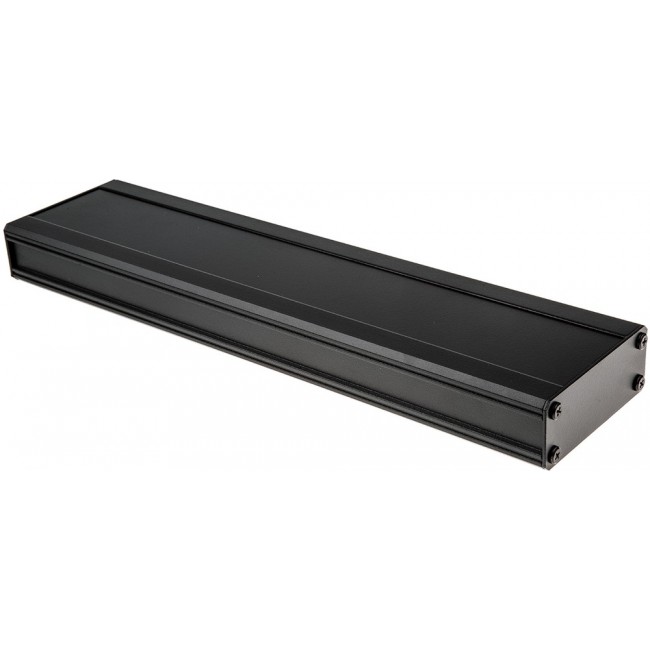 Black Extruded Aluminium Heat Sink Case, IP40, Black Lid, 400 x 100 x 41mm