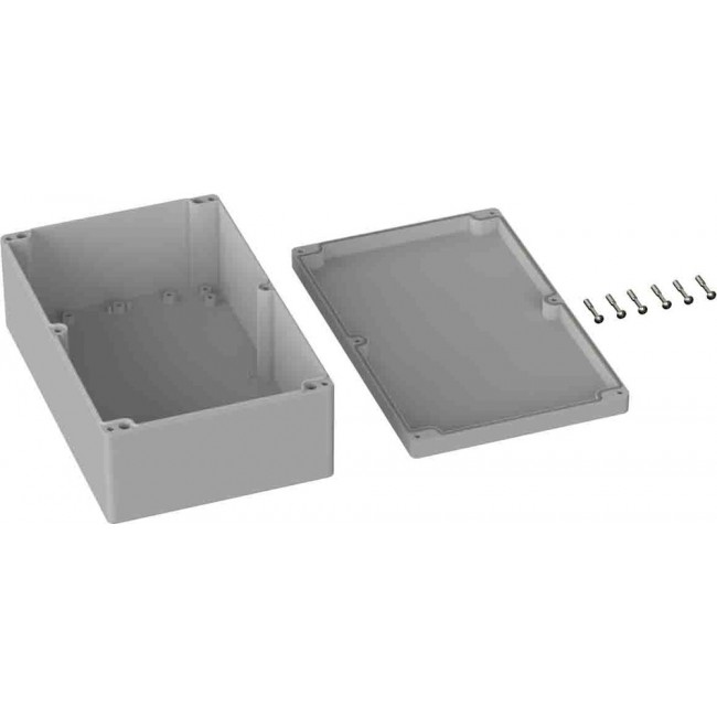 Grey ABS General Purpose Enclosure, IP66, IK07, Grey Lid, 160 x 250 x 90mm