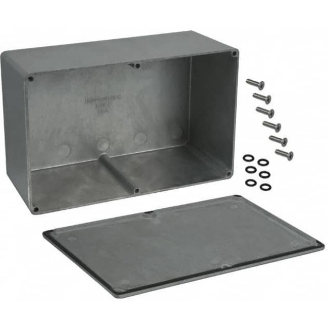 1590WE, 1590 Series Natural Die Cast Aluminium Enclosure, IP65, Natural Lid, 188 x 120 x 80.291mm