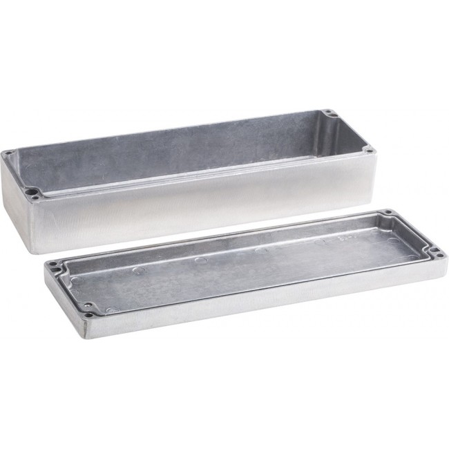 Silver Die Cast Aluminium Enclosure, IP66, Silver Lid, 250 x 80 x 55mm