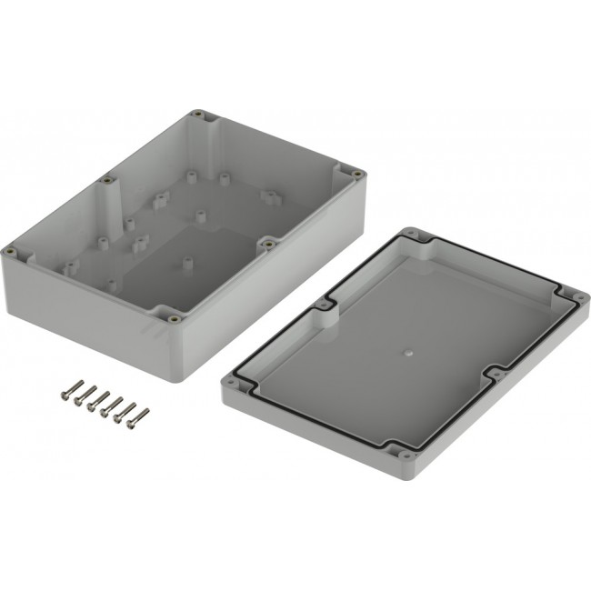 07521146 XT 211406 7035, Euromas X Series Light Grey ABS Enclosure, IP66, IP68, IK07, Light Grey Lid, 209.7 x 139.8 x 60mm