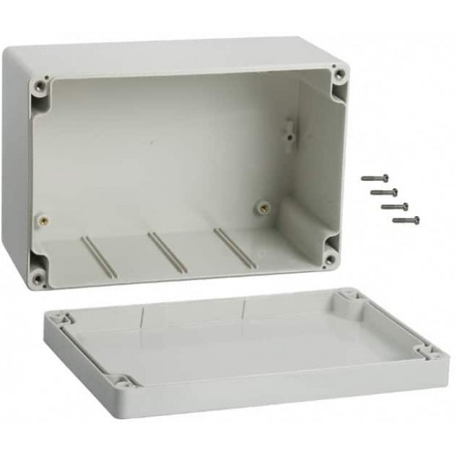 1554TGY, Enclosures, Boxes, & Cases General Enclosure - Grey/Grey Lid - 7.1 x 4.7 x 3.5in - ABS - N4X