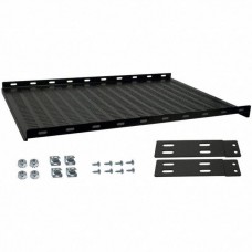 SH-2386, Smooth Black 16 Gauge Steel Ventilated Panel Mount Rack Shelf