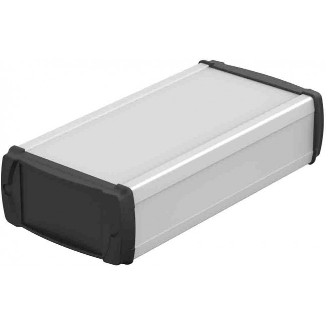 83055200.HMT1 ELPH-EU 1050-0200, BOS-Ecoline Series Aluminum (Anodized) Aluminium General Purpose Enclosure, IP40, Black Lid, 106 x 52 x 200