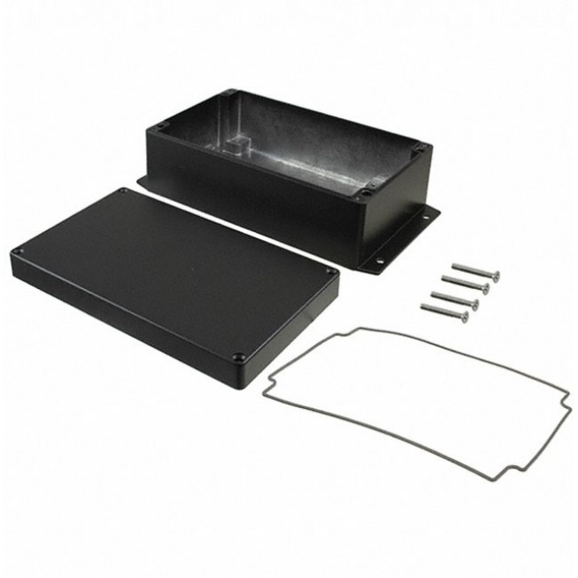 AN-2872-AB, Electrical Enclosures Aluminum Enclosure with Mounting Flanges Black (7.9 X 4.7 X 3 In)