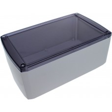 CSACTT005, 1102 Series Grey ABS Enclosure, IP54, Transparent Lid, 190 x 115 x 75mm