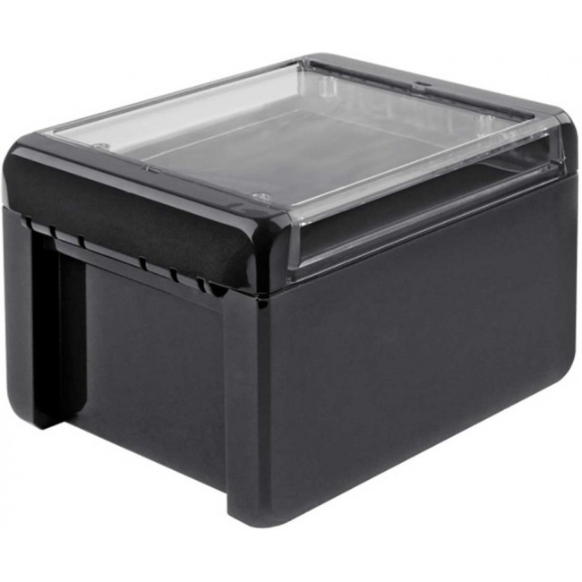 96023234 B 141309 PC-V0-G-7024, Bocube Series Graphite Grey Polycarbonate V0 Enclosure, IP66, IP68, IK07, Transparent Lid, 151 x 125 x 90mm