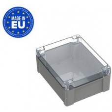 RND 455-01427, Plastic Enclosure with Clear Lid Universal 240x191x106mm Light Grey ABS / Polycarbonate IP65 / IK07