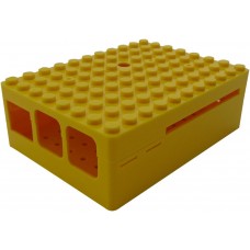 CBPIBLOX-YEL, Dev Board Enclosure, Pi Blox, Raspberry Pi Model B+, 2 Model B & 3 Model B, ABS, Yellow