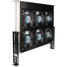 OET605, Rack Fan Tray, AC, 6 Fans, 803 CFM 19.00" L x 19.00" W x 1.75" H (482.6mm x 482.6mm x 44.4mm)