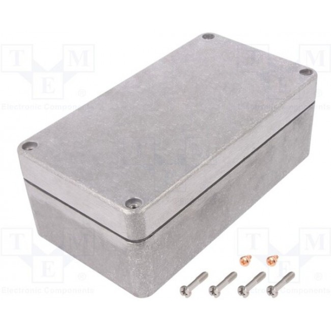 486-221208-68, 486 Series Grey Aluminium Enclosure, IP68, Grey Lid, 220 x 120 x 80mm