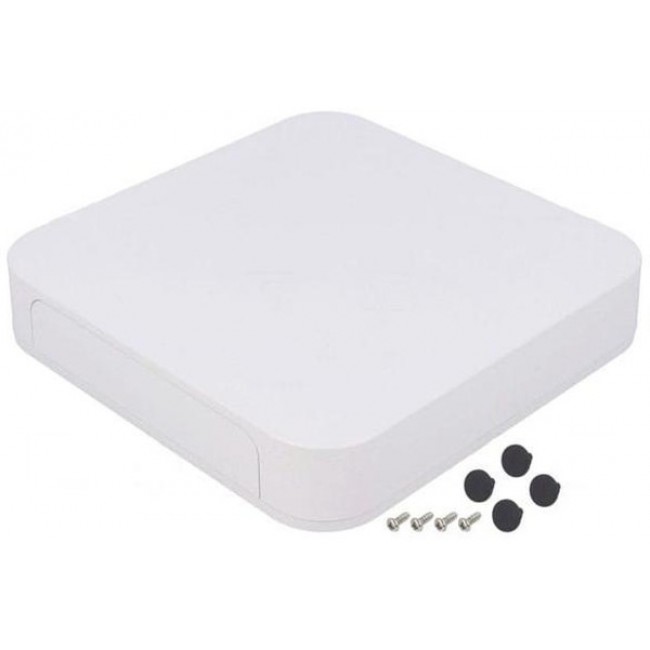 PF20-4-20W, PF Series White ABS Enclosure, IP40, White Lid, 200 x 200 x 40mm