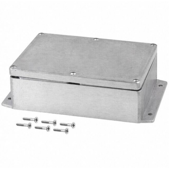 AN-2856-A, Natural Die Cast Aluminum Bracket Mount Enclosure - External 6.73 x 4.76 x 2.17 Inches - Internal 6.27 x 4.3 x 1. ...