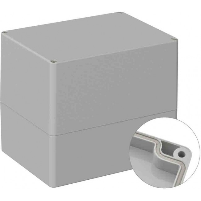 Grey Polycarbonate General Purpose Enclosure, IP66, IK07, Grey Lid, 120 x 160 x140mm